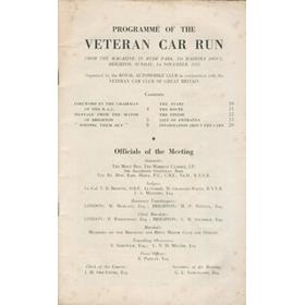 LONDON TO BRIGHTON VETERAN CAR RUN 1953 OFFICIAL PROGRAMME
