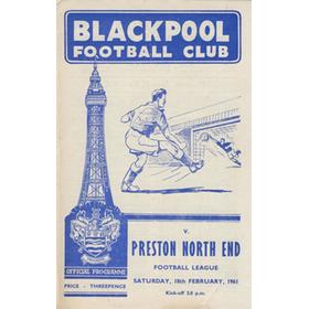 BLACKPOOL V PRESTON NORTH END 1960-61 FOOTBALL PROGRAMME