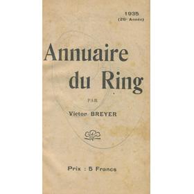 ANNUAIRE DU RING 1935 AND 1938