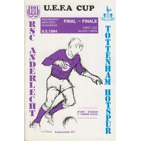 R.S.C. ANDERLECHT V TOTTENHAM HOTSPUR 1984 (U.E.F.A. CUP FINAL) FOOTBALL PROGRAMME