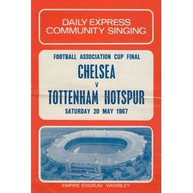 CHELSEA V TOTTENHAM HOTSPUR 1967 (FA CUP FINAL) COMMUNITY SINGING SHEET