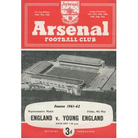ENGLAND V YOUNG ENGLAND 1961-62 FOOTBALL PROGRAMME