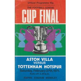 ASTON VILLA V TOTTENHAM HOTSPUR 1971 (LEAGUE CUP FINAL) FOOTBALL PROGRAMME