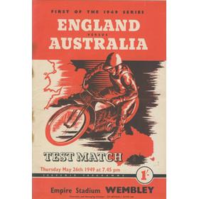 ENGLAND V AUSTRALIA 1949 TEST MATCH (WEMBLEY) SPEEDWAY PROGRAMME