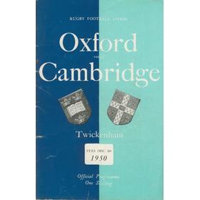 OXFORD V CAMBRIDGE 1950 RUGBY PROGRAMME