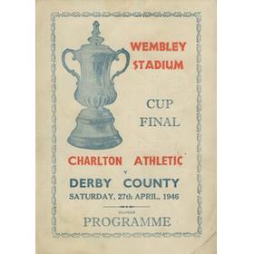 CHARLTON ATHLETIC V DERBY COUNTY 1946 (FA CUP FINAL) SOUVENIR FOOTBALL PROGRAMME