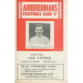AIRDRIE V AYR UNITED 1959-60 FOOTBALL PROGRAMME