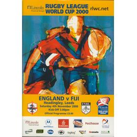 ENGLAND V FIJI 2000 RUGBY LEAGUE WORLD CUP PROGRAMME