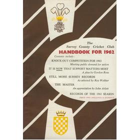 SURREY COUNTY CRICKET CLUB HANDBOOK FOR 1962