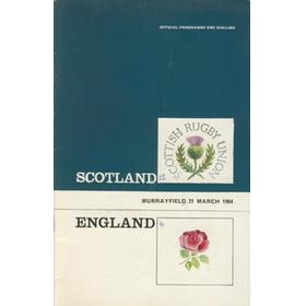 SCOTLAND V ENGLAND 1964 RUGBY PROGRAMME