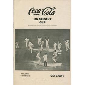 COCA-COLA AUSTRALIAN KNOCKOUT CRICKET CUP 1971-72 PROGRAMME