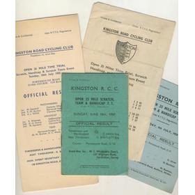 KINGSTON ROAD CYCLING CLUB TIME TRIAL OFFICIAL RESULTS 1948 TO 1955