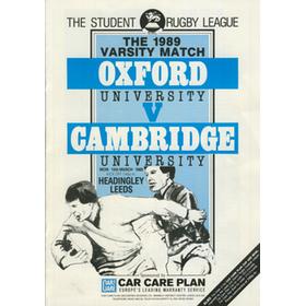 OXFORD UNIVERSITY V CAMBRIDGE UNIVERSITY 1989 (VARSITY MATCH) RUGBY LEAGUE PROGRAMME