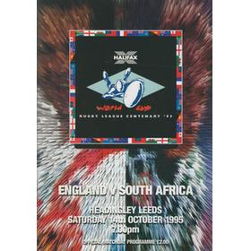 ENGLAND V SOUTH AFRICA 1995 RUGBY LEAGUE PROGRAMME (WORLD CUP) 