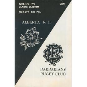 ALBERTA V BARBARIANS 1976 SIGNED RUGBY PROGRAMME