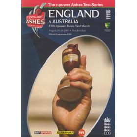 ENGLAND V AUSTRALIA 2009 (5TH TEST) CRICKET PROGRAMME