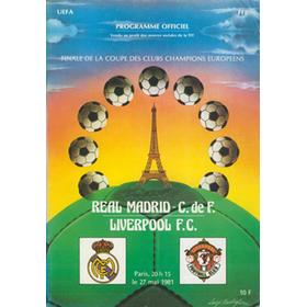 REAL MADRID V LIVERPOOL 1981 (EUROPEAN CUP FINAL) FOOTBALL PROGRAMME