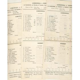 CORNWALL V DORSET CRICKET SCORECARDS - 1961, 1962 & 1966