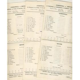 CORNWALL V DEVON CRICKET SCORECARDS - 1961, 1962 & 1964