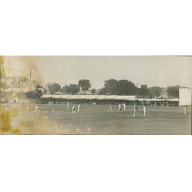 ENGLAND TOUR TO INDIA 1933-34 CRICKET PHOTOGRAPH - JARDINE AND VALENTINE BATTING AGAINST VICEROY