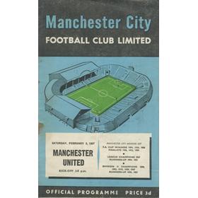 MANCHESTER CITY V MANCHESTER UNITED 1956-57 FOOTBALL PROGRAMME