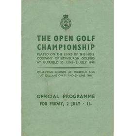 OPEN GOLF CHAMPIONSHIP 1948 (MUIRFIELD) PROGRAMME