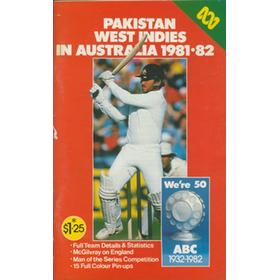 PAKISTAN, WEST INDIES IN AUSTRALIA 1981-82 CRICKET TOUR BROCHURE