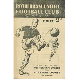ROTHERHAM V STOCKPORT COUNTY 1950-51 FOOTBALL PROGRAMME