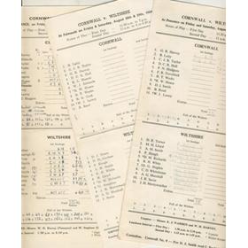 CORNWALL V WILTSHIRE 1962-65 CRICKET SCORECARDS (3)