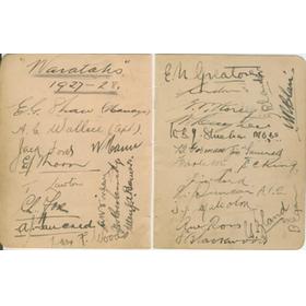 WARATAHS (NEW SOUTH WALES) 1927-28 RUGBY UNION AUTOGRAPHS