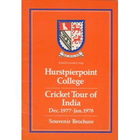 HURSTPIERPOINT COLLEGE CRICKET TOUR OF INDIA 1977-78