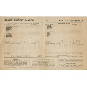 KENT V AUSTRALIANS 1948 CRICKET SCORECARD
