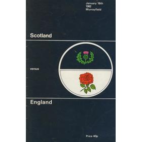 SCOTLAND V ENGLAND 1982 RUGBY PROGRAMME