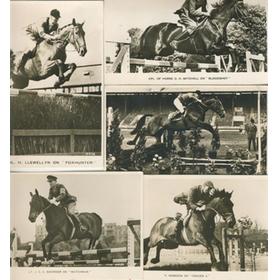 FIVE SHOWJUMPING POSTCARDS 1950S