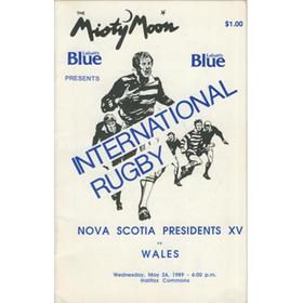 NOVIA SCOTIA PRESIDENTS XV V WALES 1989 RUGBY PROGRAMME - SIGNED BY WALES TEAM