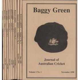 BAGGY GREEN - JOURNAL OF AUSTRALIAN CRICKET VOLS.1-7 (14 ITEMS)