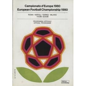 EUROPEAN FOOTBALL CHAMPIONSHIPS 1980 TOURNAMENT PROGRAMME