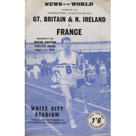 GREAT BRITAIN V FRANCE 1964 ATHLETICS PROGRAMME