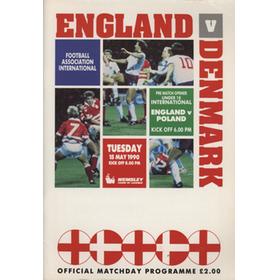 ENGLAND V DENMARK 1990 FOOTBALL PROGRAMME