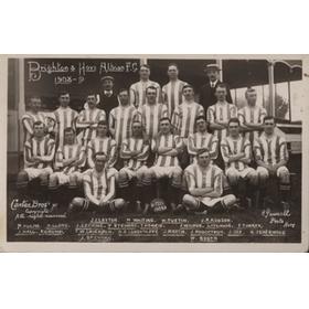 BRIGHTON AND HOVE ALBION 1908-09 FOOTBALL POSTCARD