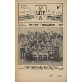 WATFORD V SHREWSBURY TOWN 1958-59 FOOTBALL PROGRAMME