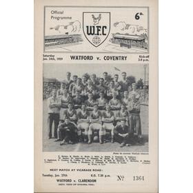 WATFORD V COVENTRY CITY 1958-59 FOOTBALL PROGRAMME