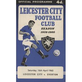 LEICESTER CITY V EVERTON 1959-60 FOOTBALL PROGRAMME