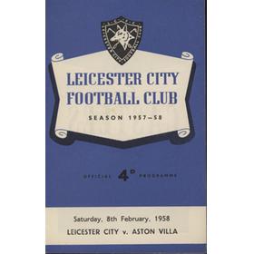 LEICESTER CITY V ASTON VILLA 1957-58 FOOTBALL PROGRAMME