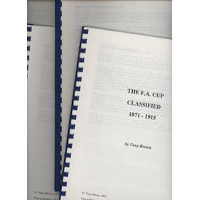 THE FA CUP CLASSIFIED - 1871 TO 1992 (4 VOLUMES)