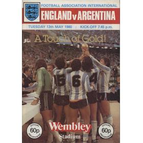 ENGLAND V ARGENTINA 1980 FOOTBALL PROGRAMME