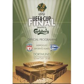LIVERPOOL V DEPORTIVO ALAVES 2001 (UEFA CUP FINAL) FOOTBALL PROGRAMME