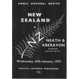 NEATH & ABERAVON V NEW ZEALAND 1973 RUGBY UNION PROGRAMME