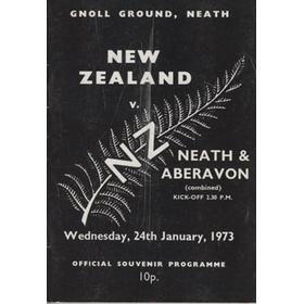 NEATH & ABERAVON V NEW ZEALAND 1973 RUGBY PROGRAMME