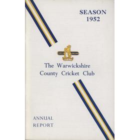 WARWICKSHIRE COUNTY CRICKET CLUB ANNUAL REPORT 1952